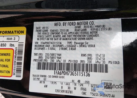 2016 Ford Fusion Se from USA, damaged, VIN 1FA6P0H73G5115136